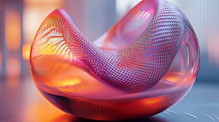 Poster - elegant glass sculpture in abstract art with low-key lighting showcasing retro-futuristic forms and 