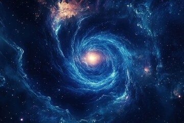 Wall Mural - swirling galaxy with vibrant colors showcases a deep cosmic hole in space, big hole in space galaxy 
