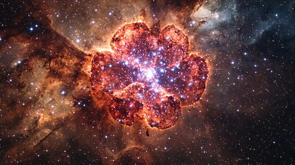 Poster - a stunning nebula in the sky showcasing colorful cosmic gas and dust with low-key lighting highlight