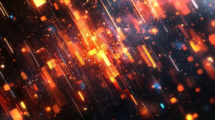 Poster - a colorful abstract background featuring radiant highlights and a glitch effect creating a cinematic