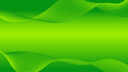 Poster - Green background with green wavy lines design