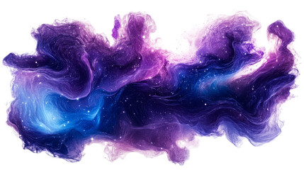 cosmic nebula shape on black, cut out transparent