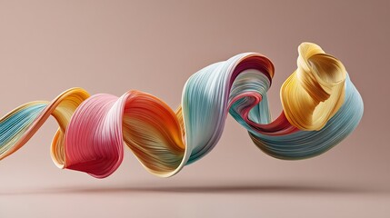 Poster - Abstract art form featuring flowing, colorful waves and smooth transition