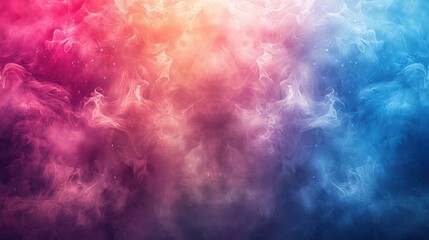 Poster - Mystical Nebula Cloudscape with Vibrant Gradient Hues and Ethereal Smoke