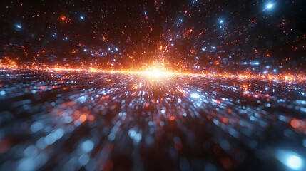 Poster - Abstract energy burst digital representation