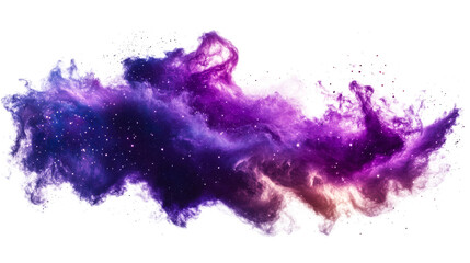 Wall Mural - space cloud, purple nebula with stars, cut out transparent