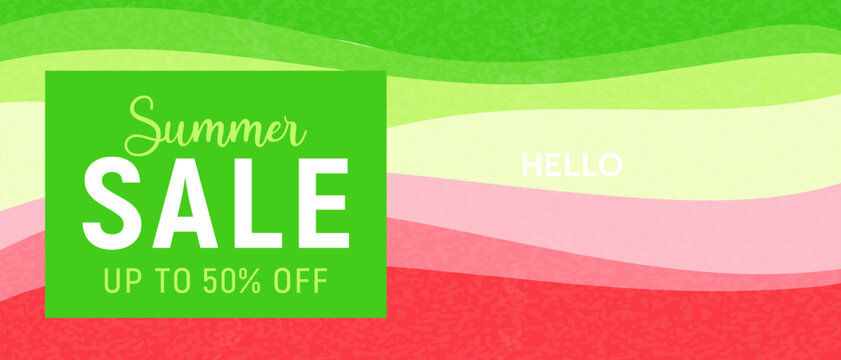 Bright summer sale banner. Summer advertising template.
