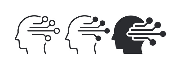 Aufkleber - ai head icons. abstract human profile. vector illustration.