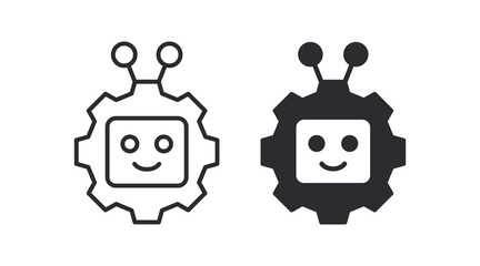 Poster - robot assistant icons. vector illustration. symbol of ai automation.