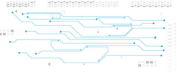 Leinwandbilder - Abstract digital technology futuristic internet network speed connection white and blue background. Technology background with crossed lines and dots