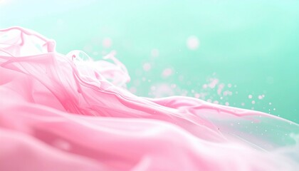 Poster - Flowing pink fabric action abstract background digital art soft environment aerial view fluid motion concept