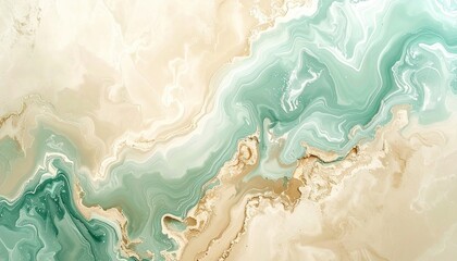 Poster - Fluid abstract artwork digital medium ocean-inspired colors textured patterns contemporary art