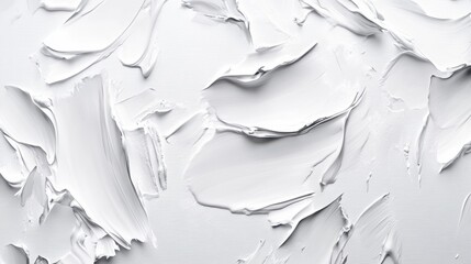Poster - Abstract white paint texture with thick brushstrokes.