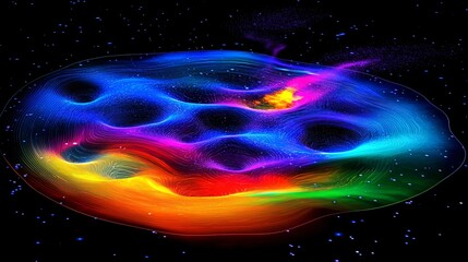 Poster - Colorful and hypnotic swirling pattern creating a dynamic visual experience in a celestial realm of energy and imagination