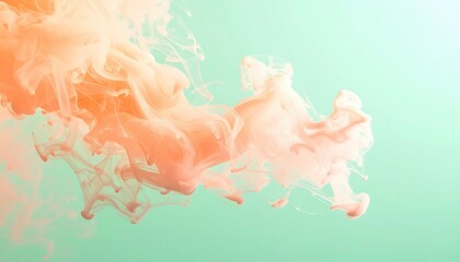 Poster - Colorful ink swirls abstract art fluid dynamics studio environment close-up viewpoint creative design
