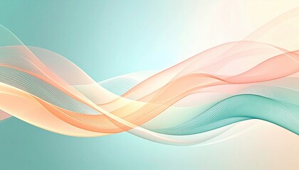 Poster - gentle flow of colorful waves abstract art digital design tranquil environment aesthetic viewpoint