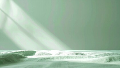 Poster - Calm morning light illuminates soft fabric textures indoor room photography minimalist aesthetic
