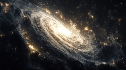 Wall Mural - A swirling galaxy within a silhouette, representing the vastness and depth of the subconscious mind