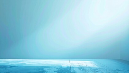 Poster - Calm blue light reflection minimalist room digital art contemporary space wide angle serenity and tranquility
