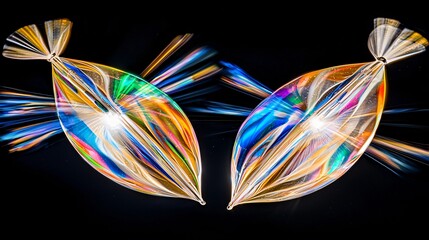 Poster - Enchanting pair of birds formed from light capturing the essence of freedom and beauty in a cosmic setting