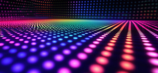 Poster - colorful abstract background with glowing dots in vibrant patterns and gradients.