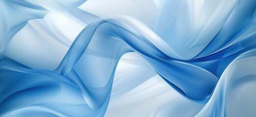 Poster - Abstract blue waves background with smooth flowing shapes and gradients.