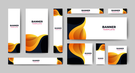 Fototapete - Modern blank abstract design banner template. Vector abstract design banner web template.