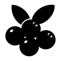 Poster - A cluster of blackberries with leaves a simple graphic design