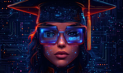 Poster - Digital graduate future technology concept