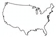 © Yoena - USA States Outline Map, Black and White Vector