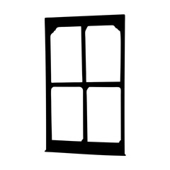 Poster - Black and White Silhouette of a Four Pane Window Design Element