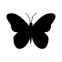 Poster - Simple Black Butterfly Silhouette Graphic Design Element Vector Illustration