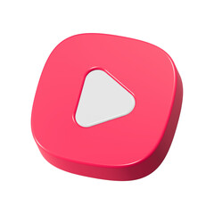 Poster - play button 3d rendering multimedia symbol