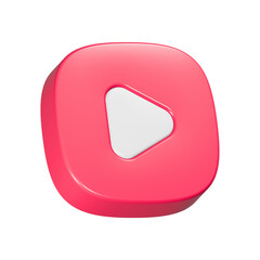 Poster - play button 3d rendering multimedia symbol
