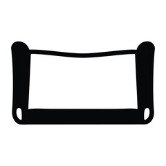 Fototapete - Simple Black and White Scroll Illustration Blank Template Design Element