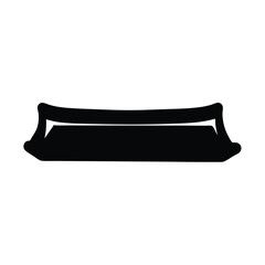 Poster - Black and white image of a simple rectangular tray or container with slightly curved sides