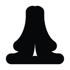 Poster - Black and White Abstract Shape Resembling a Nose or a Tent in a Minimalist Style
