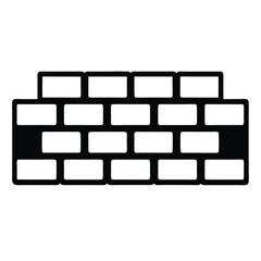 Poster - Simple Black and White Brick Wall Icon Graphic Design Element for Construction Industry