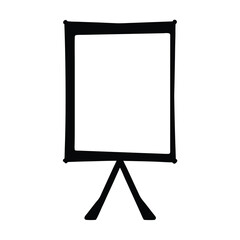 Poster - Simple Hand Drawn Blank Presentation Board on Stand for Display or Message