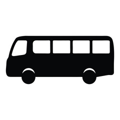 Poster - Black Silhouette of a Public Transportation Bus Icon Graphic Image