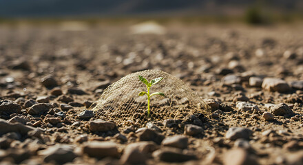 Protecting a Sprout Growing Seedling Under a Protective Covering