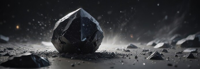 Wall Mural - diamond dust scattered across an obsidian backdrop, ethereal glow , night photography, cosmic dust