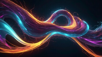 Fototapete - Flowing waves of light and energy