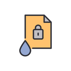 Poster - Data leak colored icons, minimalist vector illustration ,simple transparent graphic element .Isolated on white background