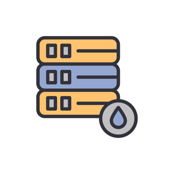 Data leak colored icons, minimalist vector illustration ,simple transparent graphic element .Isolated on white background