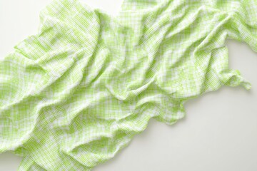Aufkleber - Light lime green and white checkered fabric draped  Wrinkled and flowing