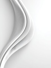 Poster - Abstract White Flowing Lines - Elegant abstract of flowing white lines on a white background, perfect for modern design projects