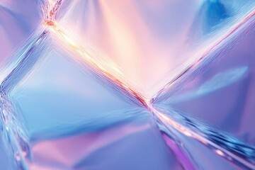 Poster - Abstract image with pastel colors, iridescent texture, and lines creating a dynamic composition.