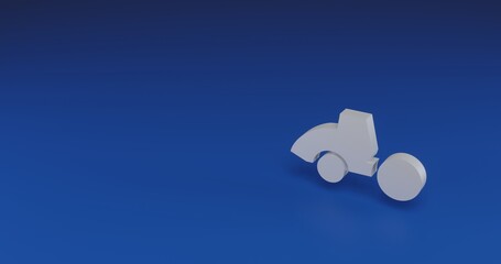 Poster - Isolated realistic white road roller symbol with shadow. Located on the right side of the scene. 3d illustration on transparent background