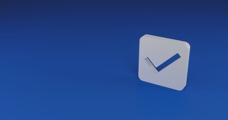Poster - isolated realistic white checkbox symbol with shadow. located on the right side of the scene. 3d ill